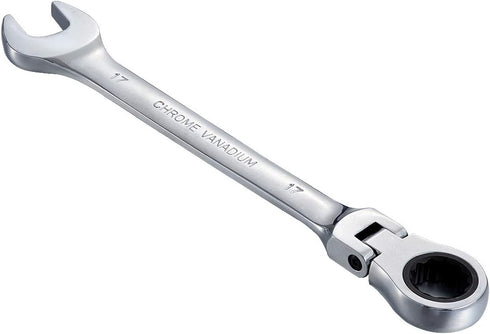 KATUR 17mm Ratcheting Wrench Set Flexible Pivoting Head Ratchet Combination Spanner Wrench Chrome Vanadium Steel Metric Tool (17mm)...
