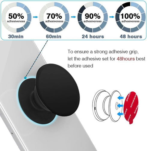 8pcs Clear Sticky Adhesive Pads for Socket Base Mount, 1.38 inches Round Double-Sided Replacement Tapes for Phone Collapsible Grip Stand Back Base...