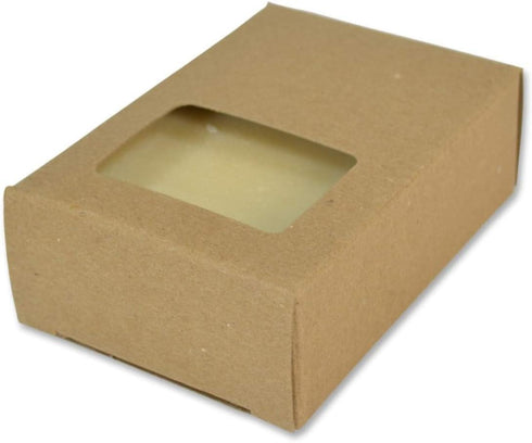 Crafter's Choice Kraft Rectangle Window Soap Box - Homemade Soap Packaging - Soap Making Supplies - 100% Recycled Materials - Made in USA! 25 Pack...