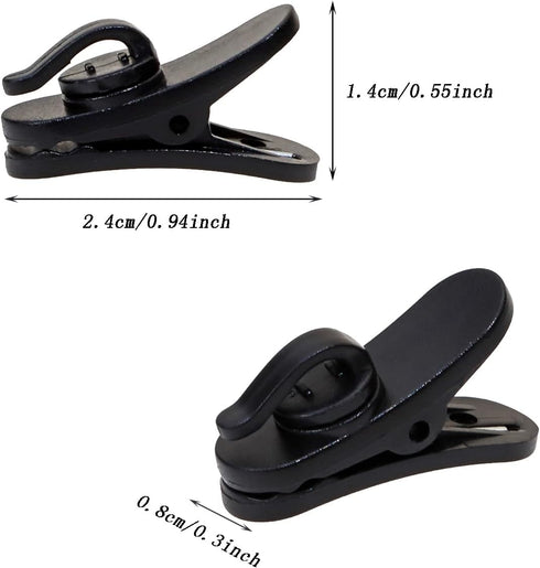 1 Inch Small Plastic Rotate Earphone Clips for Fixing Earbuds Cables Corded Headset Headphone Wires to Shirt, Pack of 8 (Black)......
