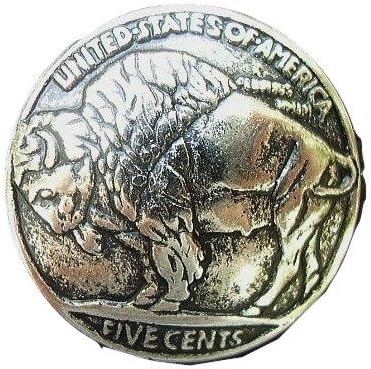 Buffalo Nickel Buttons Metal 15mm 9/16" 8 Piece Set...