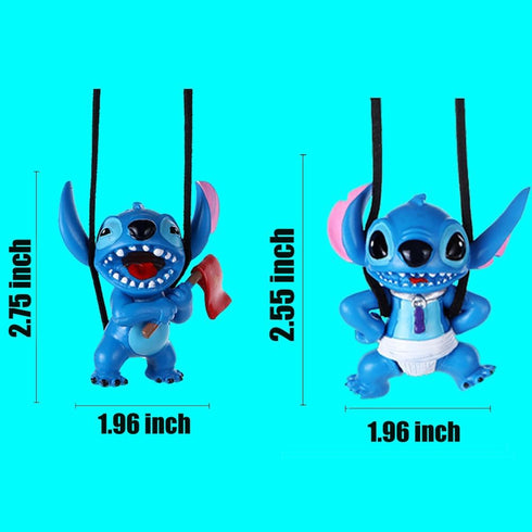 ZOSTLAND 2Pcs Cute Car Swing Ornament,Auto Rear View Mirror Hanging Decoration,Lovely Automobile Hanging Ornament,Suspension Pendant Accessories A...