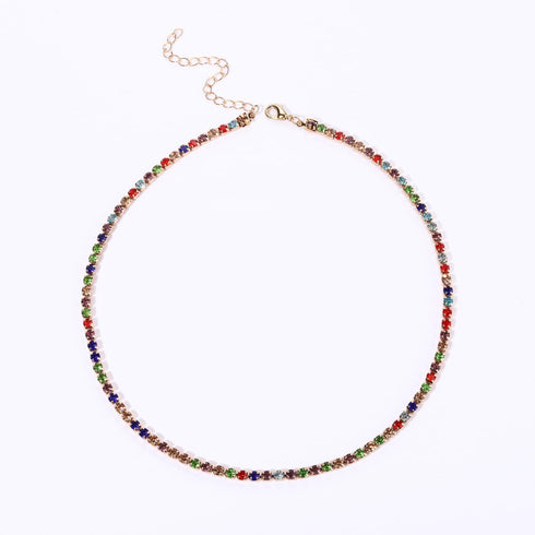 BVGA Dainty Gold Choker Necklace Colorful Heart Gemstone Choker Necklace Gold Plated Snake Chain Necklace Choker Necklaces Set for Women Girl Gift...