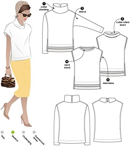Style Arc Sewing Pattern - Esme Designer Knit Top (Sizes 04-16)...