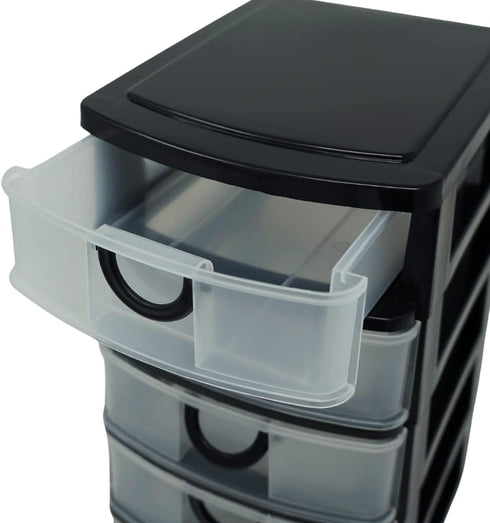 Massca 5 Drawer Storage Drawers and Personal Organizer, Heavy-Duty Plastic Containers for Storing Arts, Crafts, Sewing Accessories, Stationary, an...