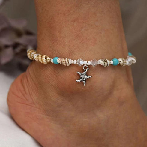 Boho Anklet Bracelets Seashell Ankle Chain Summer Beach Foot Jewelry for Women...