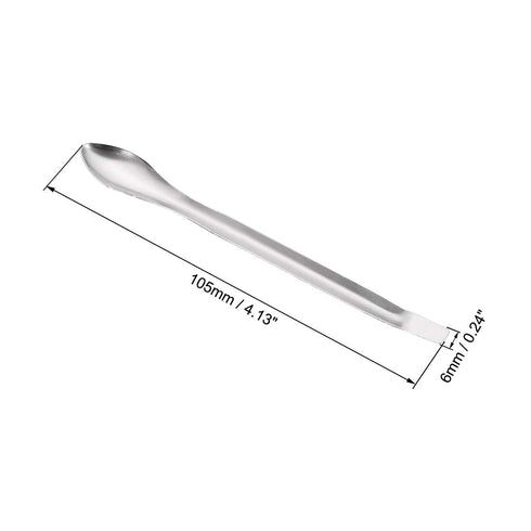 uxcell Micro Scoop 105mm Stainless Steel Reagent Sampling Lab Spoon Spatulas for Laboratory 10Pcs...