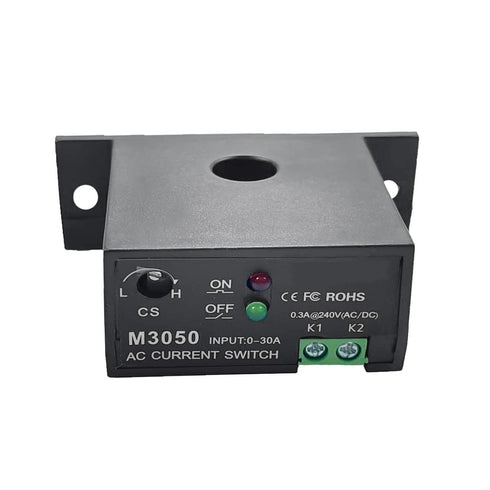 AC Current Sensing Switch, Adjustable Self-Powered Sensing Switch Normally Open Amp Sensor Monitoring Relay for Automated Equipment (0.2-30A)...