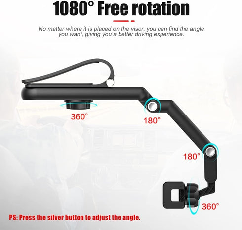 Cell Phone Holder for Car, Car Cellphone Mount Clip, 360°Rotatable Phone Holder for Car Sun Visor, Universal for iPhone 13/12 Pro, Pro Max, XS, Sa...