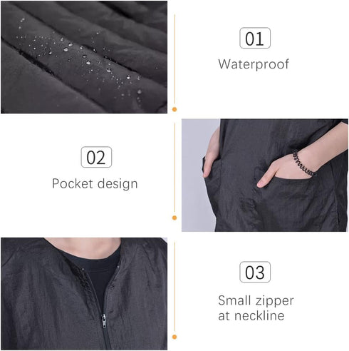 Short Sleeves Pet Grooming Smock with Zipper Dog Grooming Work Clothes with 2 Pockets Pet Grooming Shirt Dog Grooming Workwear for Pet Shop Men Wo...