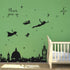 Runtoo Never Grow Up Nursery Wall Decals Quotes Big Ben Cityscape Wall Stickers for Kids Room Baby Bedroom Wall Decor...