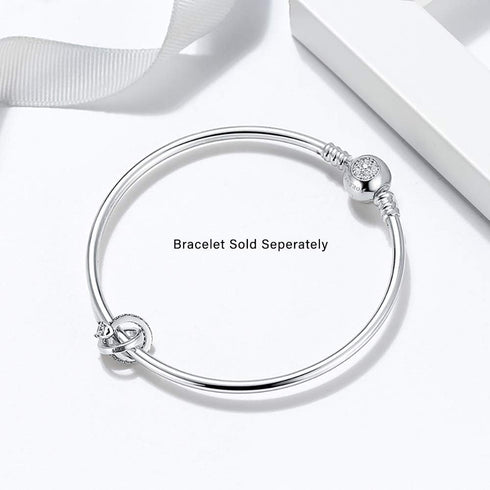 Ginger Lyne Collection Wedding Ring Set Engagement Charm for Bracelet or Necklace for Women Hearts European Bead Clear Cubic Zirconia Sterling Sil...