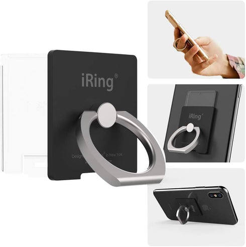 iRing Link, Made in Korea, Wireless Charging Friendly Phone Holder - Cell Phone Ring Grip Finger Holder and Stand Compatible with iPhone, Galaxy, ...
