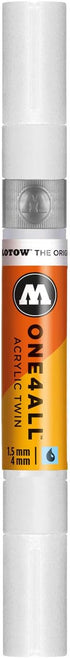 MOLOTOW ONE4ALL Acrylic Twin Pump Marker, 1.5mm and 4mm Nibs, Signal White, 1 Each (227.411)...