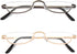 Half Frame Reading Glasses, Half Metal Moon Readers for Women Men 2 Pairs 1.25...