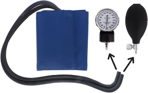 Dixie Ems Deluxe Aneroid Sphygmomanometer Blood Pressure Set W/Adult Cuff, Carrying Case and Calibration Tool - Navy...