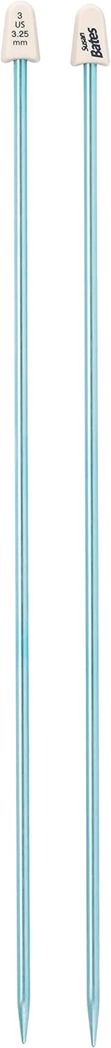Susan Bates 10-Inch Silvalume Single Point Knitting Needle, 3.25mm, Blue......