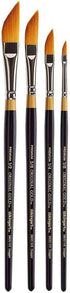 KINGART B-026 Premium 4 pc. Original Gold 9800 Series Dagger Striper Artist Brush Set, Synthetic Golden TaklonHair for Acrylic, Oil, Gouache Paint...