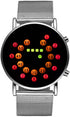 Men Cool Digital Watch Binary Time LED Display Waterproof with Stainless Steel Mesh Band Unique Creative Fashion Wristwatches...