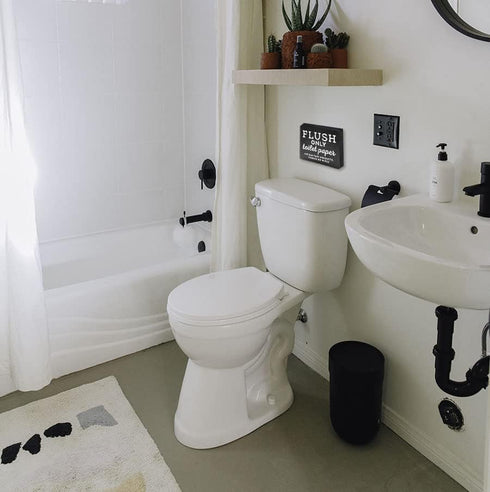 Do Not Flush Sign for Bathroom - Septic System Signs for Bathroom Signs for Business or RV Bathroom Sign and Cabin Bathroom Sign Black...