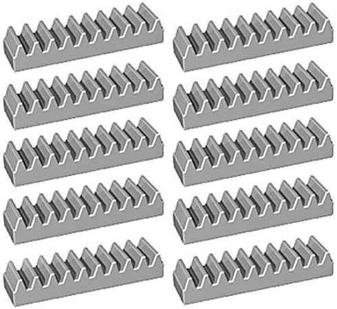 LEGO Technic NEW LIGHT GREY RACK GEAR SET Track Kit 1x4 Part Piece brick Mindstorms NXT robot robotics assortment pack ev3 motor (Pack of 10 pcs)...