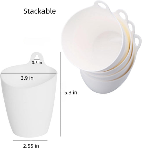 3 Pack Wall Mount Makeup Holder Organizer,Hanging Plastic Wall Storage Cup Holder for Makeup Brush,Toothbrush,Lipstick,Eyeliner,Cosmetic,Multi-Fuc...