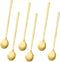 6 Pieces Stainless Steel Gold Espresso Spoons, YIFARUBE 6.7 Inch Long Handle Stirring Spoons, Mini Teaspoons Set for Coffee Sugar Ice Cream Desser...