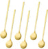 6 Pieces Stainless Steel Gold Espresso Spoons, YIFARUBE 6.7 Inch Long Handle Stirring Spoons, Mini Teaspoons Set for Coffee Sugar Ice Cream Desser...