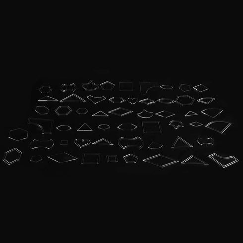 54Pcs/Set Clear Acrylic Pattern Stencil Set Handmade Mixed Small Templates for DIY Leather Craft Quilting Sewing Tool...