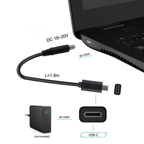 JSER Type C USB-C Input to 20V DC 5.5 2.1mm Power PD Charge Cable for Laptop Notebook...