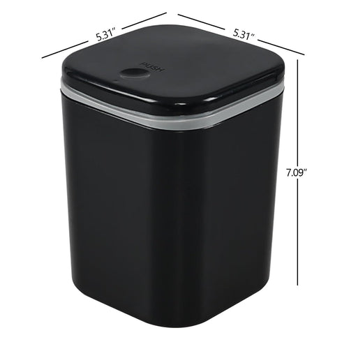 Mini Trash Can, Small Trash Can, 0.5 Gallon Mini Wastebasket Container Bin for Desk, Countertop- Black...