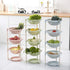 Multifunctional Plastic Storage Basket Floor Tripod Kitchen Vegetable and Fruit Storage Rack Drain Rack (Green, 4 layers)...