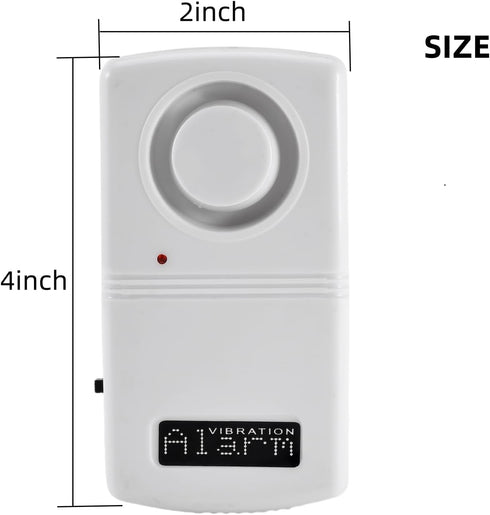 Window Glass Vibration Alarm with Super High Sensitivity, Door Alarm Vibration Sensors - Security Alarms for Glass Break Detection 120dB, Switch o...