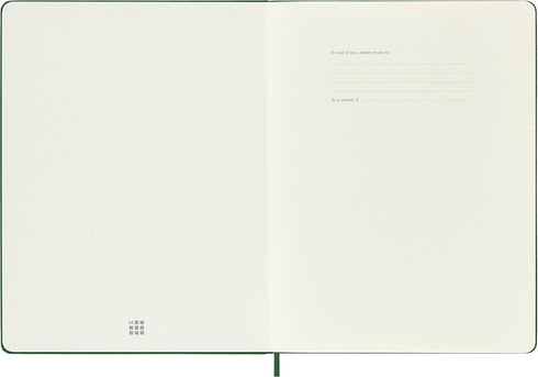Moleskine Classic Notebook, Hard Cover, XL (7.5" x 9.5") Squared/Grid, Myrtle Green, 192 Pages...