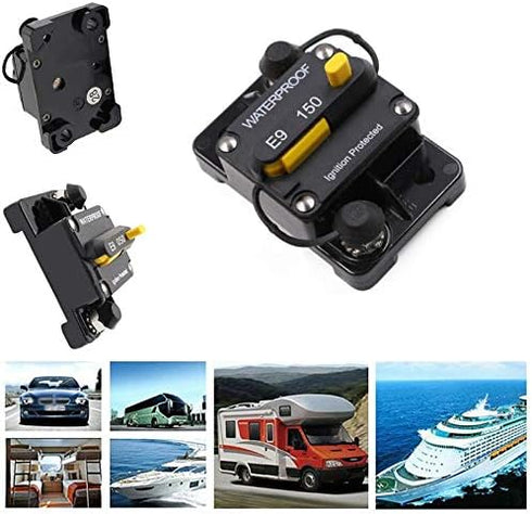 150Amp Circuit Breaker 30-300A with Manual Reset Trolling Motor Auto Car Marine Bike Stereo Audio Terminal Fuse Inverter for System Current Overlo...