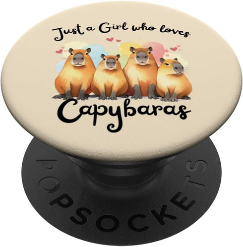 Cute Just a Girl Who Loves Capybaras Capybara lover PopSockets Standard PopGrip...