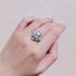 Princess Cut CZ Wedding Engagement Ring for Women Girls Big Crystal Cluster Adjustable Finger Band Rings Comfort Fit Fashion Art Deco Birthday Wed...