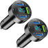 4 Ports USB Car Charger, 66W Super Fast Charging with QC 3.0, PD 20W and USB 2.4A Charger Adapter, Quick Charge with LED Voltmeter, Auto Cigarette...