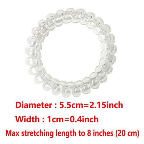 Spiral Hair Ties 20 Pieces Coil Hair Ties Traceless No Crease Phone Cord Hair Ties Waterproof Ponytail Holder 2.15inch No Damage Elastic Hair Band...