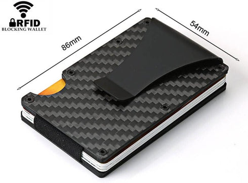 Metal Money Clip Wallet, Carbon Fiber Wallet, RFID Blocking Metal Card Holder for Men Slim Aluminum Holder Pocket Cash Credit Card Holder...