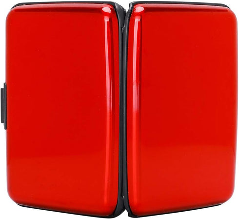 ELFISH Mini RFID Aluminum Wallet Credit Cards Holder Business Card Case Metal ID Case for Men Women (Red)...