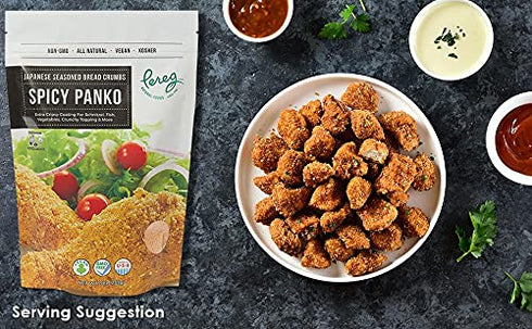 Pereg Spicy Panko Bread Crumbs - 9 Oz - Breadcrumbs with Hot Spicy Flavor – Best for Coating & Stuffing - Schnitzel, Seafood, Poultry, Vegetables,...