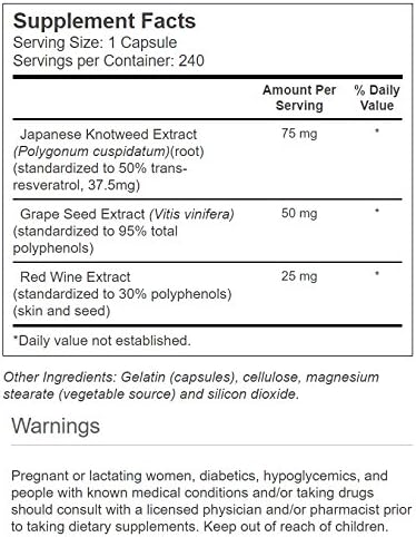 Vitacost Resveratrol + Grape Seed & Red Wine Extracts -- 240 Capsules...