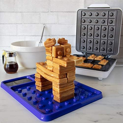 Brick Building Construction Eating Plate - Stack & Build Your Brick-Shaped Waffles on Fun Novelty Plate - as Seen on Kickstarter - Fun Gift, Waffl...
