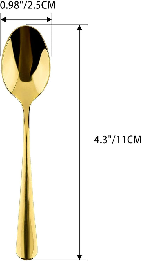 15 Packs Demitasse Espresso Spoons, 4.3 Inch Mini Gold Coffee Spoon, Stainless Steel Small Spoons for Dessert...