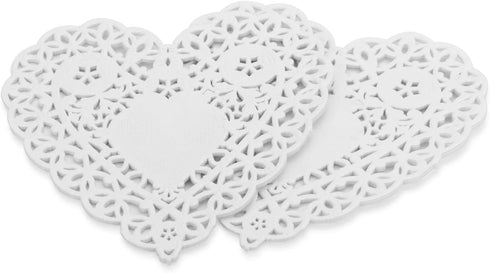 Hygloss Heart Doilies - 100 Pcs -4-Inch White Paper Heart Shaped Doilies for Valentines Crafts, Table Settings - Ideal for Valentine Doily...