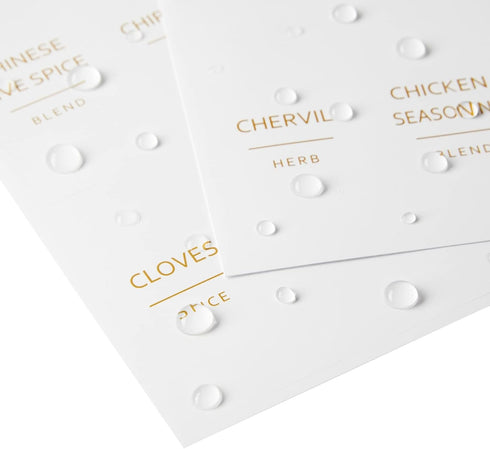 Talented Kitchen 140 Pack of Minimalist Spice Jar Labels, Preprinted, Water Resistant Stickers (Gold Text)...