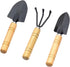 Garden Tool Set 3 Pcs Gardening Succulent Kit Wooden Handles for Small Hand Shovel Transplant Shovel Cultivator Hand Rake for Family Use...
