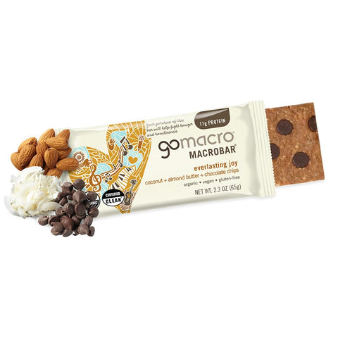 GoMacro MacroBar Organic Vegan Protein Bars - Coconut + Almond Butter + Chocolate Chips (2.3 Ounce Bars, 12 Count)...