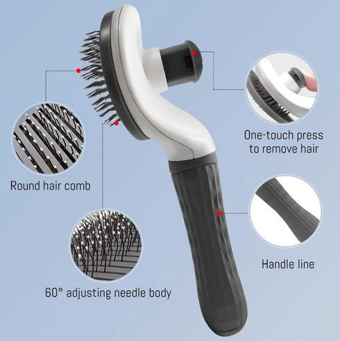 Self Cleaning Slicker Brush - Dog Cat Bunny Pet Grooming Shedding Brush - Easy to Remove Loose Undercoat - Pet Massaging Tool Suitable for Pets wi...